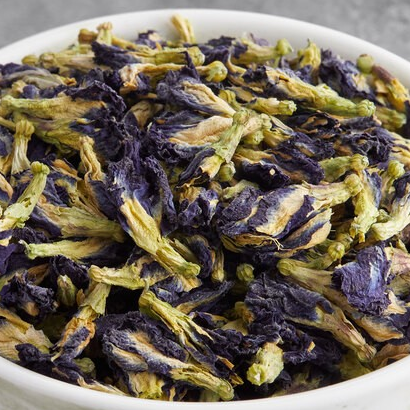 Loose leaf Butterfly Pea Flower Tea by Amish Heart, known for its color-changing properties and rich antioxidants.