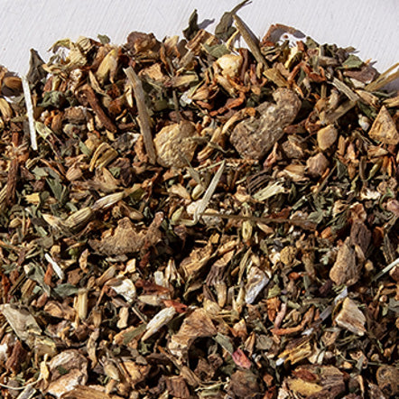 Detox Tea by Amish Heart, a blend of organic herbs like burdock root and peppermint, for a natural and refreshing cleanse.