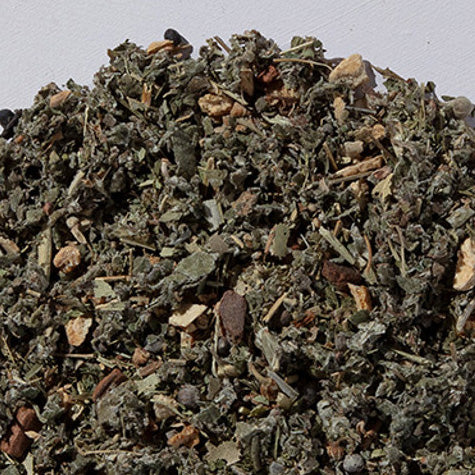 Amish Heart Loose Leaf Eve Blend Tea, crafted for hormonal balance with organic ingredients like raspberry leaf and chaste tree berry.