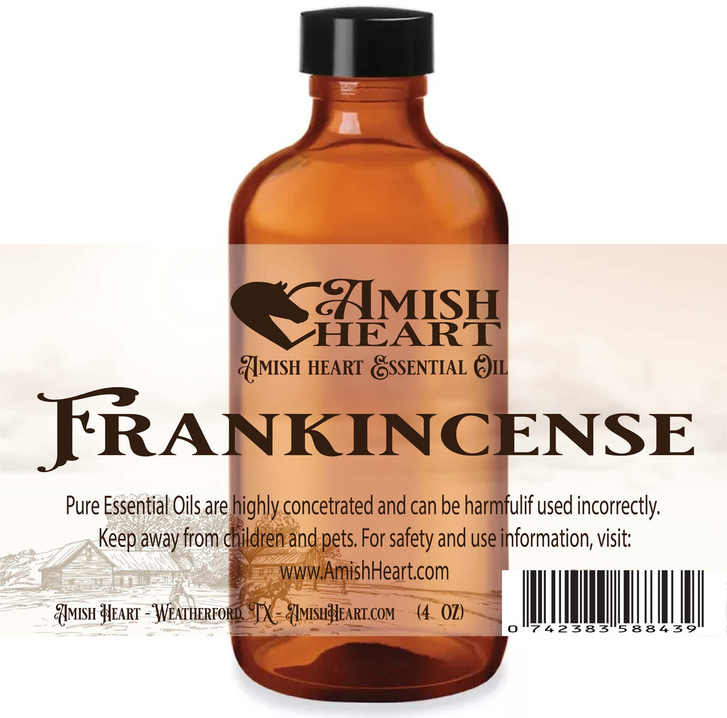 Amish Heart Frankincense Carterii Essential Oil, a premium organic oil perfect for skin care and meditation.