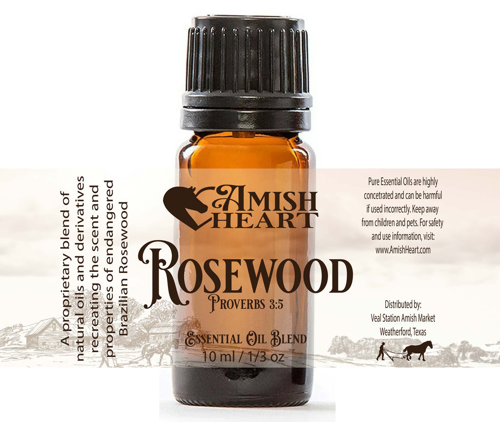 Amish Heart's Ethically Sourced Rosewood Blend Essential Oil, a sustainable alternative with therapeutic and aromatic benefits